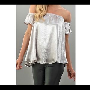 Satin Off Shoulder Top